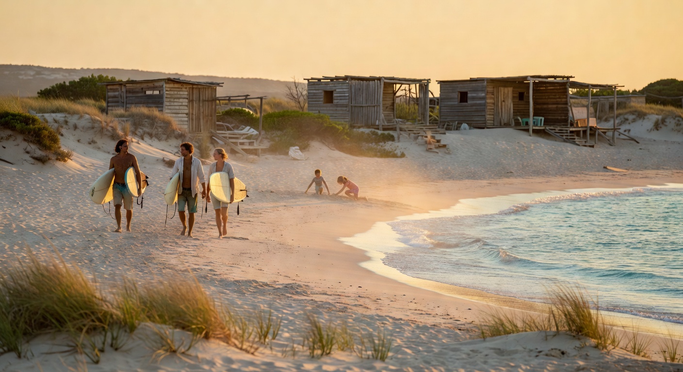 Surf and beach lifestyle on a remote Mediterranean coast